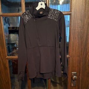 CALIA by Carrie Underwood Black Pullover with Patterned Shoulders